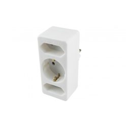   Home NV 13/WH hálózati elosztó, 3 aljzat, 1 védőérintkezős aljzat (max. 3500W), 2 EURO aljzat (max. 500W), fehér