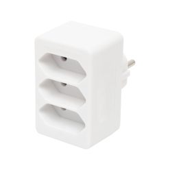   Home NV 23/WH hálózati elosztó, 3 EURO aljzat gyermekvédelemmel ellátva, max. 3 x 500 W, fehér