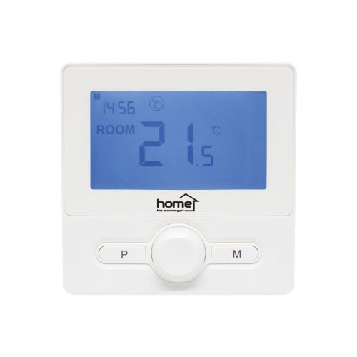Home THE25W digitális vezetékes szobatermosztát, falra szerelhető, programozható, ablaknyitás-érzékelés, fagyvédelmi funkció, fehér