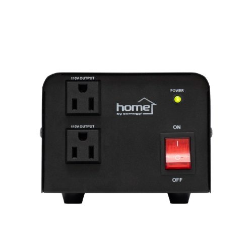HOME VTF200VA feszültségátalakító, max.200VA, 230V/110V transzformátor, dupla 110V kimeneti aljzat két készülékhez, hordozható