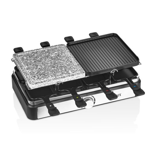 Zilan ZLN8863 raclette grill, 1500 W, 2 az 1-ben, alumínium sütőlap, tapadásmentes bevonat, hőfokszabályozó, kiegészítők