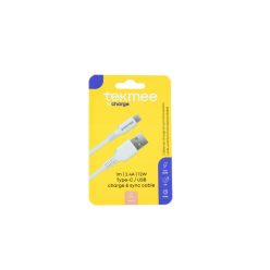 Tekmee töltőkábel (fehér) 1m 2,4A - Type C / USB (TJ)