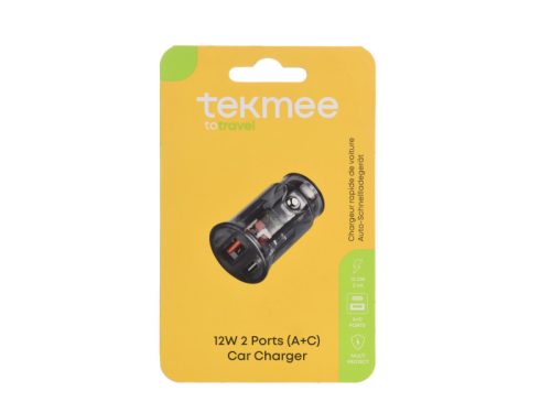 Tekmee Autós Töltő (átlátszó) / 12W - Type C / USB