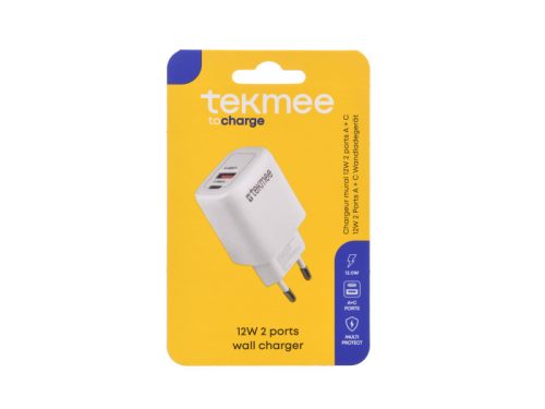 Tekmee hálózati töltő/12W -Type-C és USB