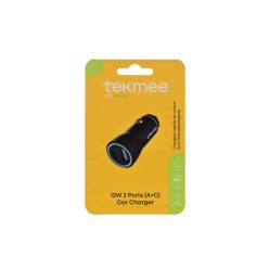 Tekmee Autós Töltő (fekete) / 12W - Type C / USB