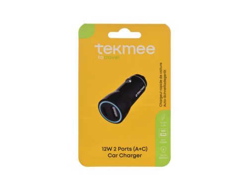 Tekmee Autós Töltő (fekete) / 12W - Type C / USB