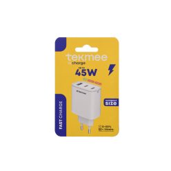 Tekmee hálózati gyorstöltő/45W-USB - Type-C - Type-C