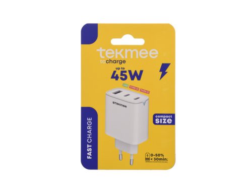 Tekmee hálózati gyorstöltő/45W-USB - Type-C - Type-C