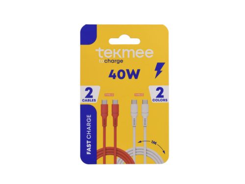 Tekmee 2db-os Gyorstöltő kábel 1m - Type-C / Type-C - 40W