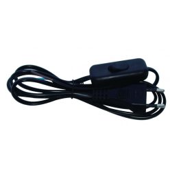   UltraTech zsinórközi kapcsoló, 2,5m vezetékkel, fekete 2x0,75mm2, H03VVH2-F kábellel