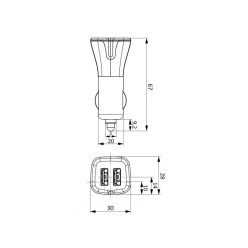 UltraTech autós USB töltő,12/24V DC, 2xUSB