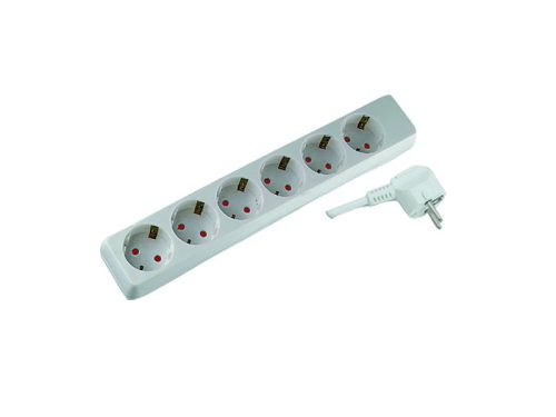 UltraTech 6-os elosztó, 1,5m 3x1mm2 vezetékkel16A, 3x1mm2 H05VV-F vezetékkel, földelt, gyermekv