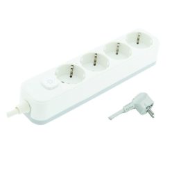   UltraTech elosztó 4-es, kapcsolóval, 3m kábellel, dugvillával, 16A, 3x1,5mm2 H05VV-F vezetékkel,