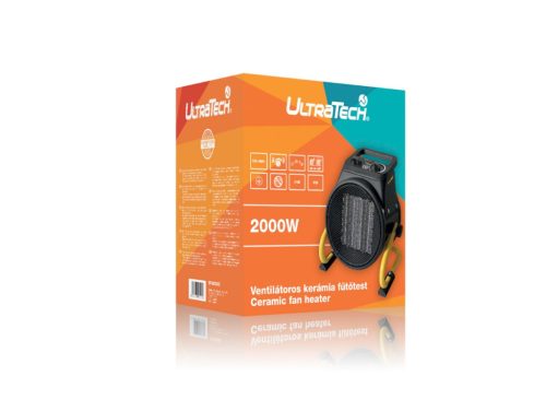 UltraTech fűtőtest (hősugárzó), kerámia, ventilátoros, 1000/2000W 2 fokozattal, termosztáttal,