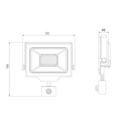   UltraTech LED reflektor 25000óra mozg.érz. 20W LITE, fekete 4000K 2000lm 110° IP65