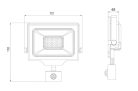 UltraTech LED reflektor 25000óra mozg.érz. 20W LITE, fekete 4000K 2000lm 110° IP65