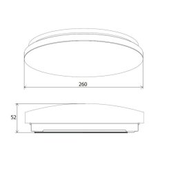   UltraTech LED mennyezeti lpt. 14W 1250lm 3000/4000/6500K IP20 260x52mm UT-LEDL1250 (UT-LEDL