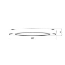   UltraTech LED mennyezeti lpt. lapos kerek 18W 1440lm 3000/4000/6500K IP20 UT-LEDL1440P