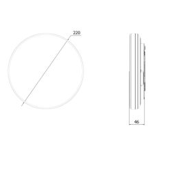 UltraTech LED mennyezeti lpt. 15W 1500lm 4000K IP54 220x46mm