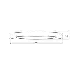   UltraTech LED mennyezeti lpt. lapos kerek 24W 1920lm 3000/4000/6500K IP20 UT-LEDL1920P