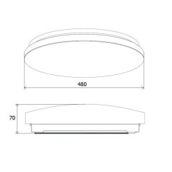   UltraTech LED mennyezeti lpt. 42W 3780lm 4000K IP20 "kristály", távirányítóval UT-LEDL3780S