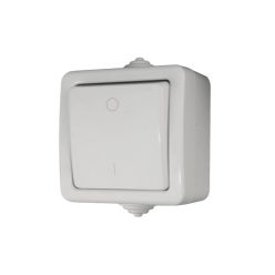   UltraTech falon kívüli kétpólusú kapcsoló (102), 10AX/250V, fehér, IP54 UT-LK72013-ABS
