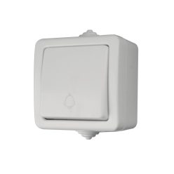   UltraTech falon kívüli csengőnyomó (101N), 10A/250V, fehér, IP54 UT-LK72014-B-ABS