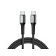 UltraTech adat- és töltőkábel USB-C/USB-C, 2m, fekete UT-P14