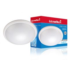   UltraTech lámpatest mozg.érzékelővel, 1xE27, max. 60, mikrohullámú,polikarbonát házzal és búráv