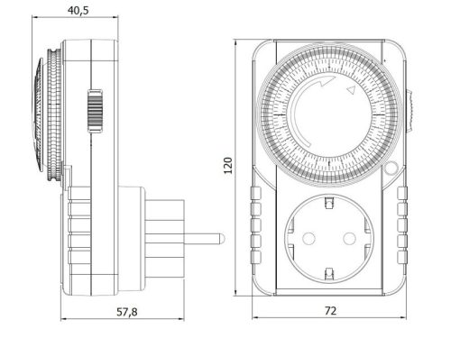 UltraTech kapcsolóóra UT-T161M napi időzítés, 48 BE-KI/nap, dugaszolható, elektromechanikus