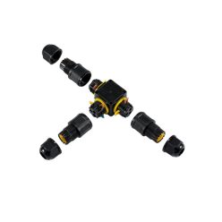   UltraTech tömítőszelencés kábeltoldó gyorscsatlakozós bekötéssel, T-alakú 3P, 24A/450V~