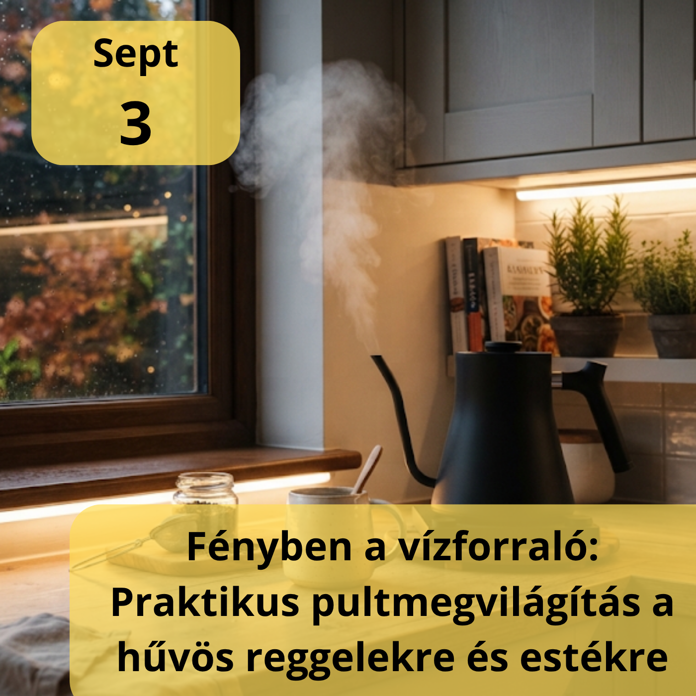 Fényben a vízforraló: Praktikus pultmegvilágítás a hűvös reggelekre és estékre